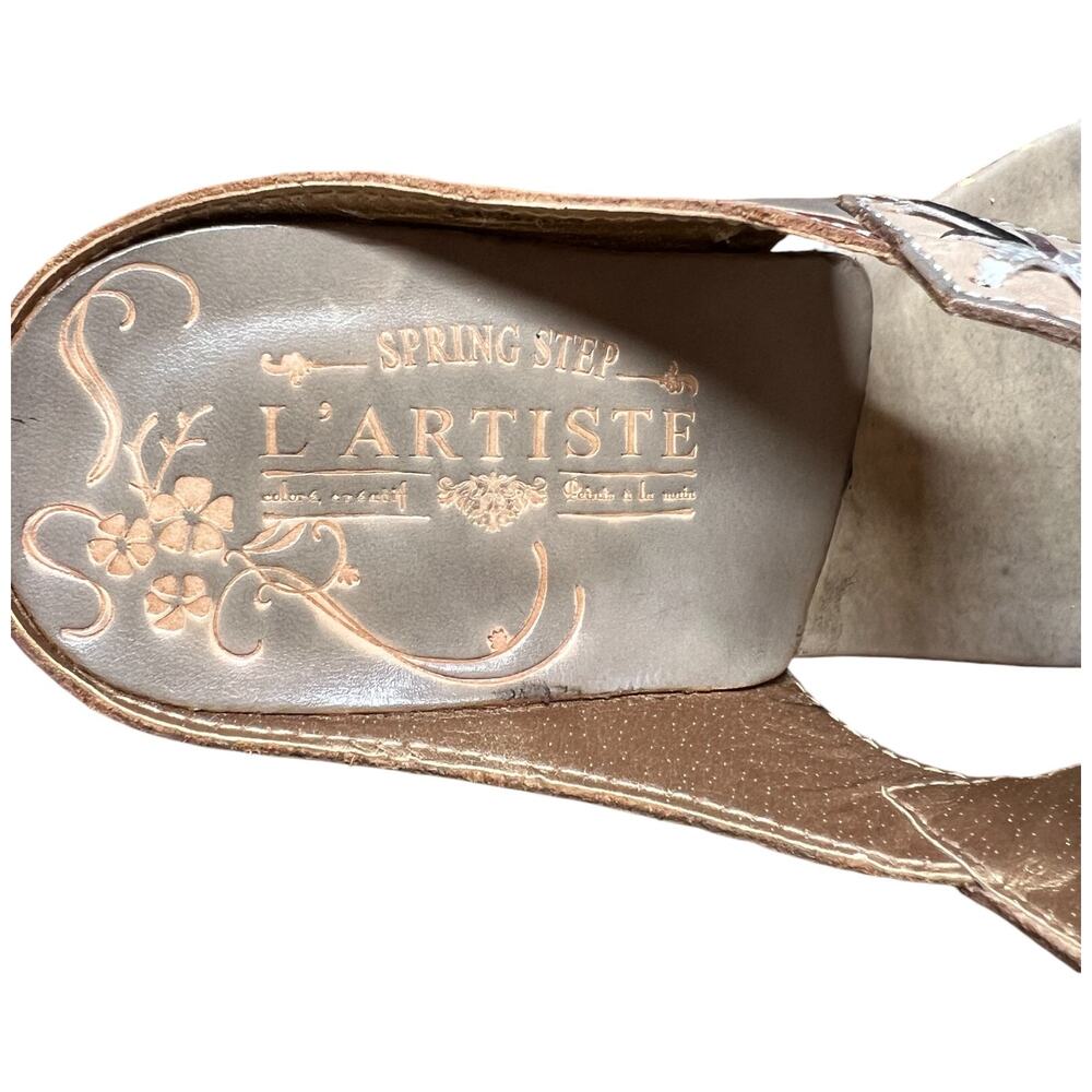 SPRING STEP L'Artiste Women's Size 37/US 6.5-7 Sesame Sandal Wedge Slide Comfort - Picture 11 of 14